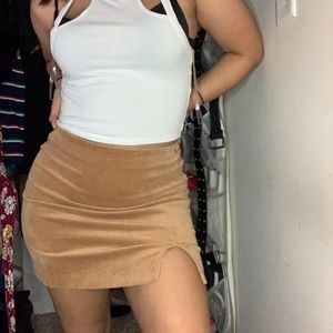Brown suede skirt